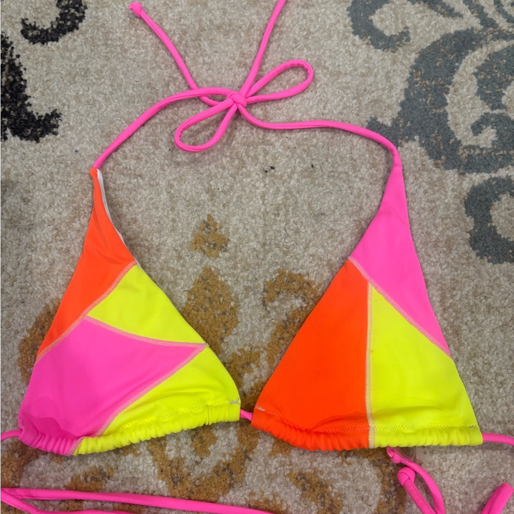 Victoria Secret Neon Colorblock Triangle String Bikini - Picture 2 of 6